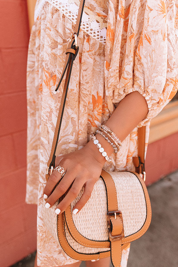 Chic Surroundings Woven Crossbody In Brown