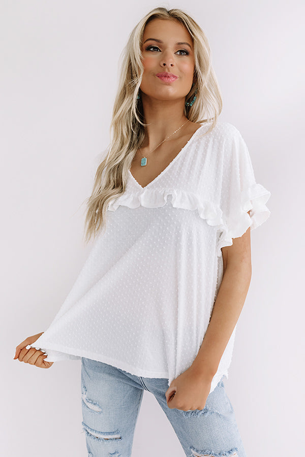 Sippin' In St. Thomas Shift Top In White
