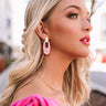 Kendra Scott Kailyn Gold Drop Earrings in Iridescent Coral Illusion Image - 1