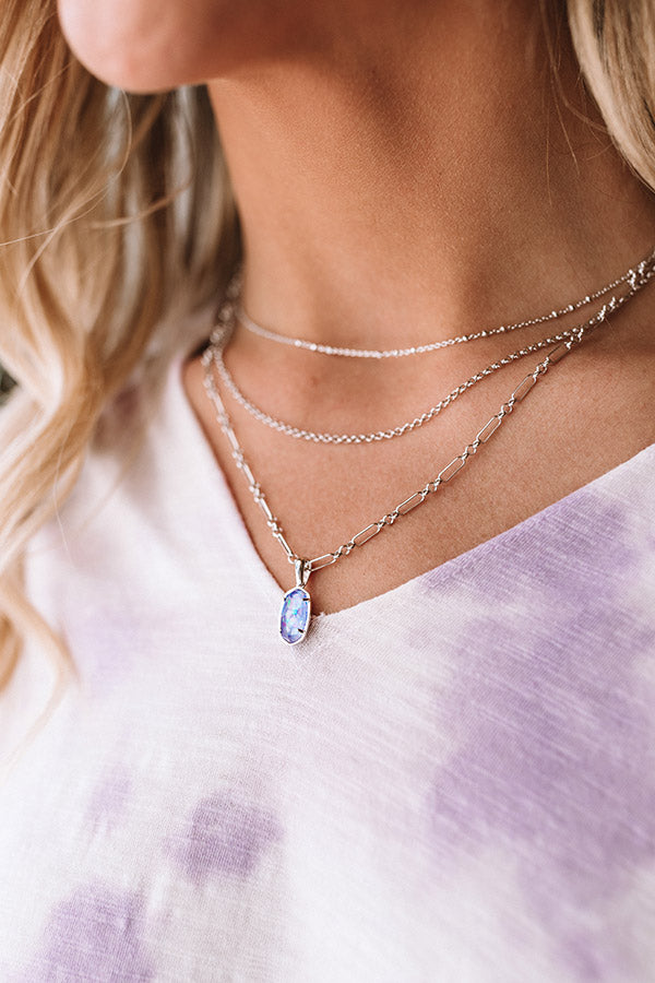 Elisa Silver Pendant Necklace in Amythyst