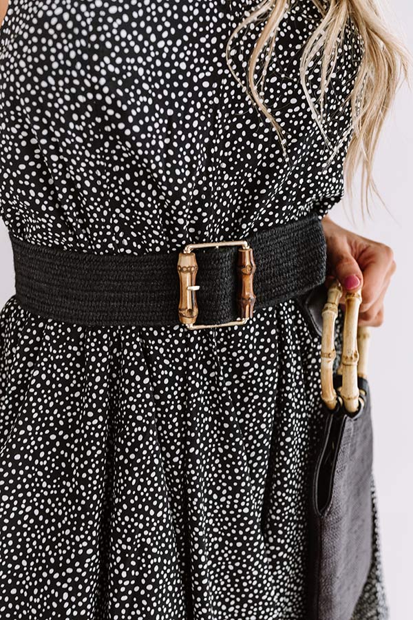 Chic Soleil Woven Belt In Black