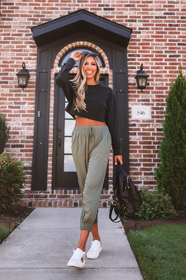 Side Hustle High Waist Pants In Olive