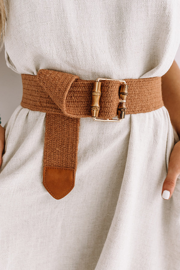 Chic Soleil Woven Belt In Maple