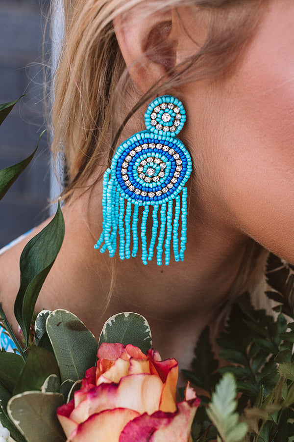 Patio, Please Beaded Earrings In Turquoise