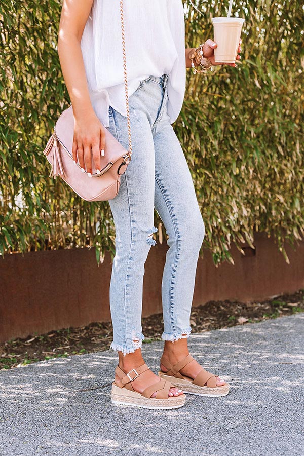 The Tulia Espadrille In Iced Mocha