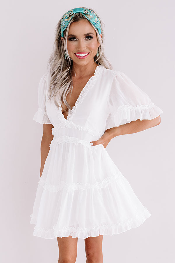Tea Party Perfection Ruffle Dress In White – Impressions Online Boutique Tea Party Perfection Ruffle Dress In White – Impressions Online Boutique