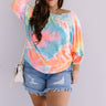 First Kiss Tie Dye Sweatshirt In Orange Curves Image - 1