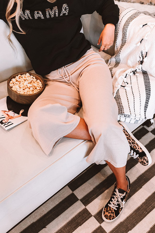 The Josie High Waist Knit Pants In Iced Latte