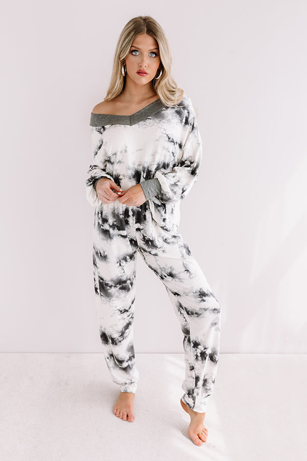 Luck And Lounging Tie Dye Sweatshirt In Grey