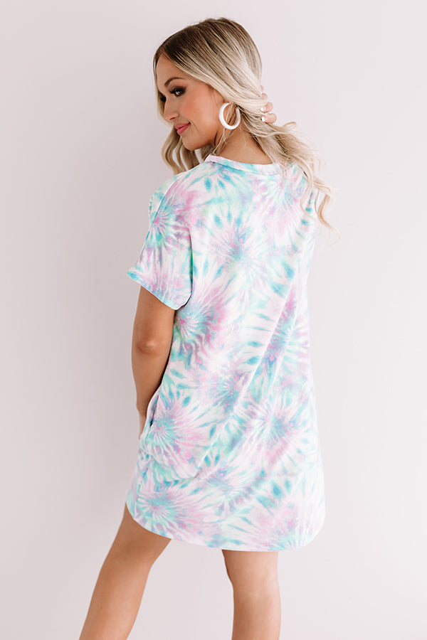 Beachy Mood Tie Dye T-Shirt Dress in Ocean Wave Beachy Mood Tie Dye T-Shirt Dress in Ocean Wave