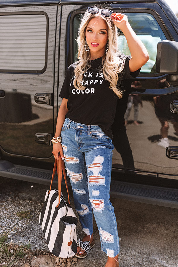 Black Is My Happy Color Shift Tee Image - 1