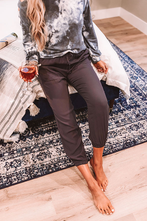 The Abella High Waist Joggers In Charcoal