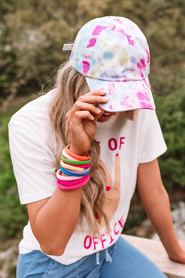 Sunshine State Tie Dye Baseball Cap In Hot Pink