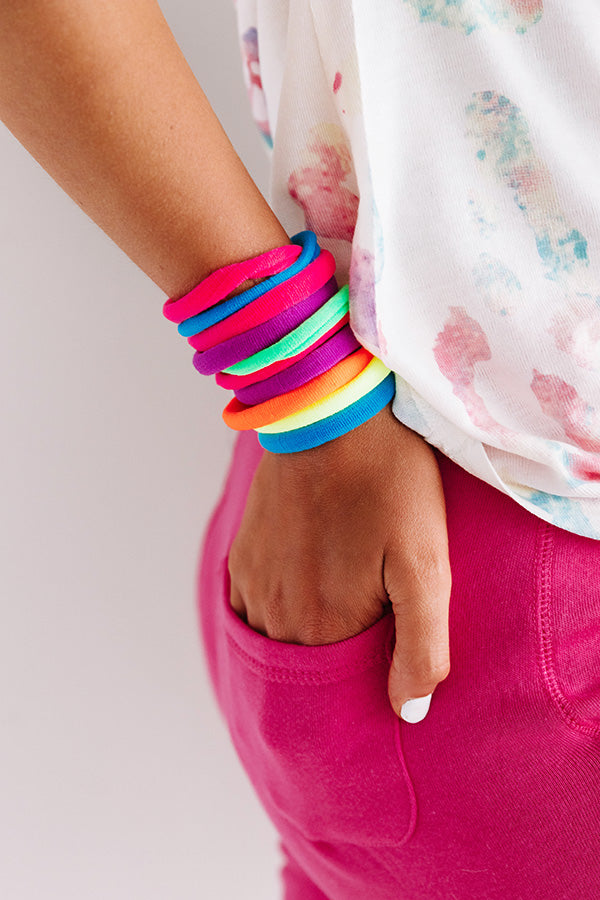 Travel With Me Hair Tie Set In Orange