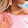 Kendra Scott Kelsey Gold Pendant Necklace in Coral Kyocera Opal Image - 1