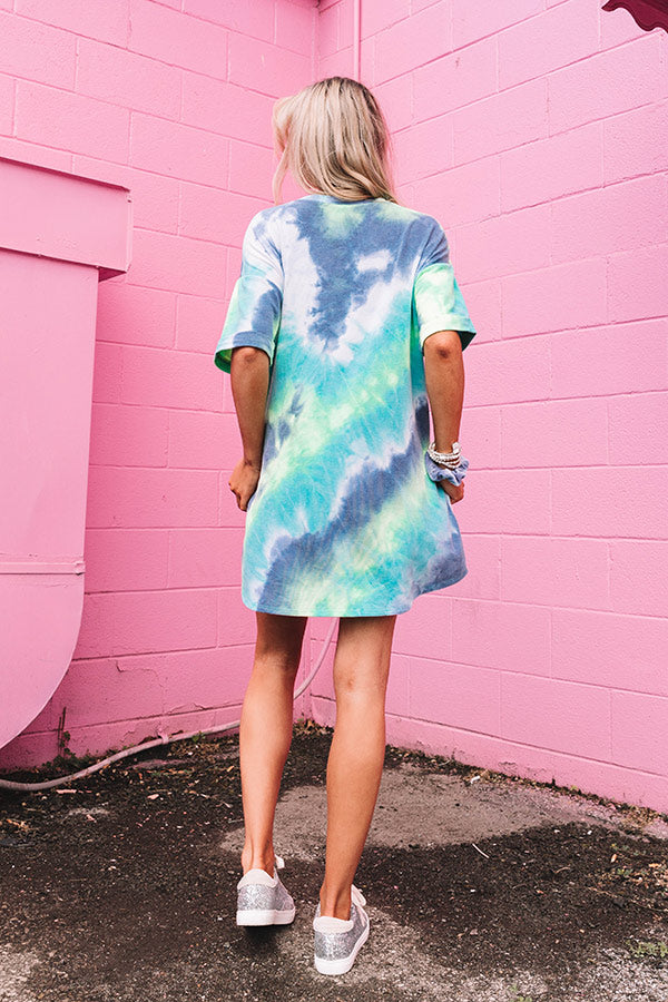 Trend Alert Tie Dye Dress In Blue Trend Alert Tie Dye Dress In Blue
