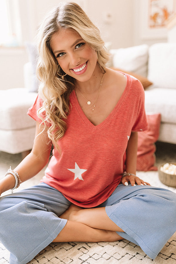 Happy At Home Shift Tee In Red