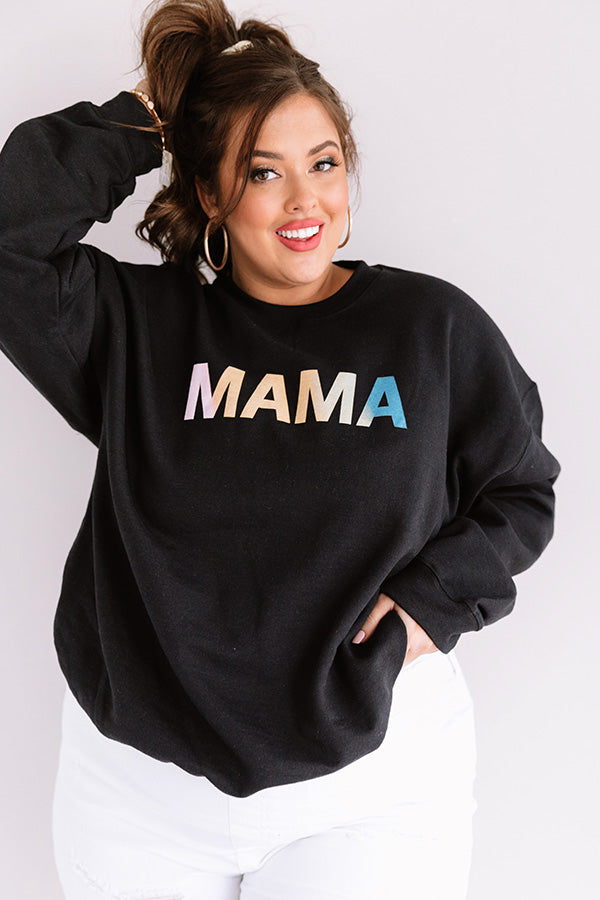 Colorful Mama Sweatshirt in Black Curves Image - 1