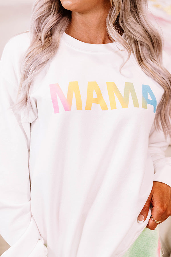 Colorful Mama Sweatshirt in White Image - 1