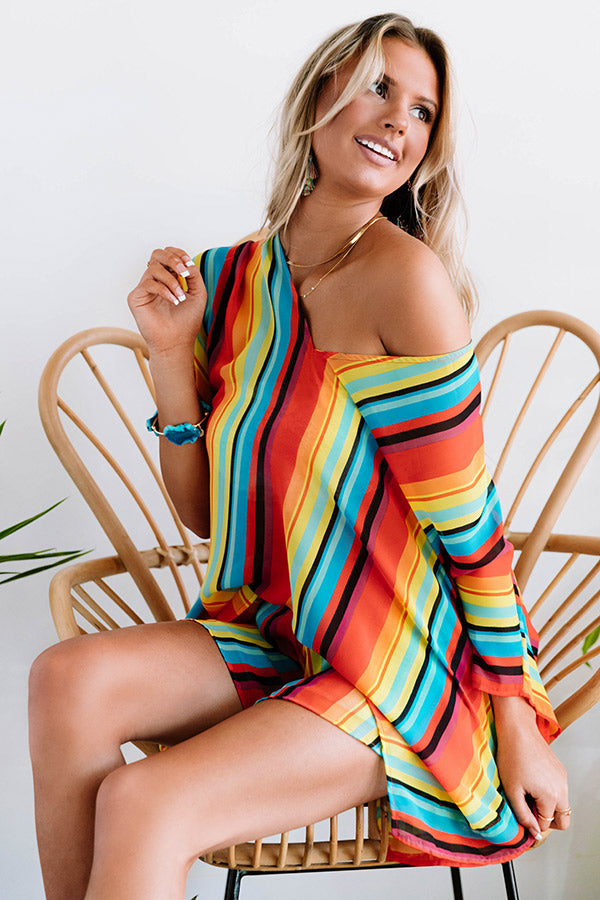 Call The Haute-Line Stripe Tunic In Blue