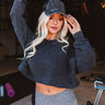 Main Focus Crop Sweatshirt In Vintage Black Image - 1