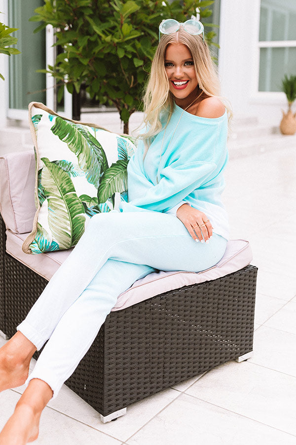 Tea And Cozy Ombre Joggers In Ocean Wave