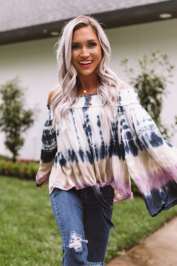 Love Triangle Off Shoulder Tie Top