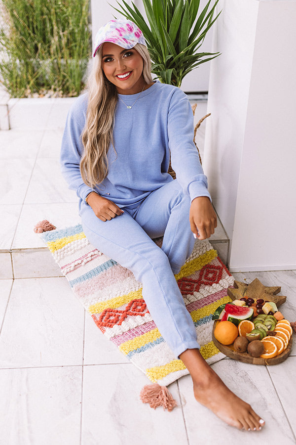 Ready, Set, Road Trip Sweatshirt In Periwinkle