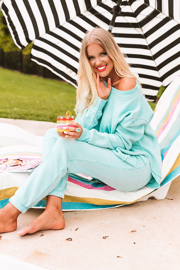 Ready, Set, Road Trip Sweatshirt In Sky Blue