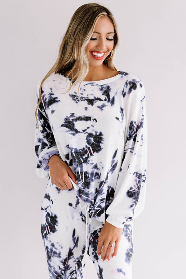 Sunday Softness Tie Dye Sweatshirt In White