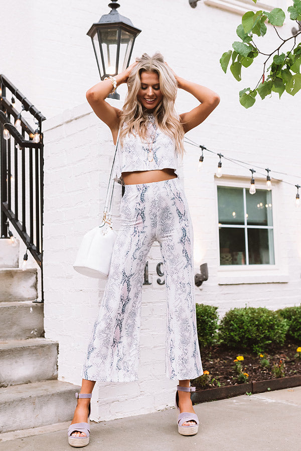 Dates And DMs Snake Print Crop Top
