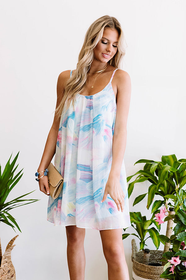Daiquiris And Daydreams Watercolor Dress In Blue Image - 1