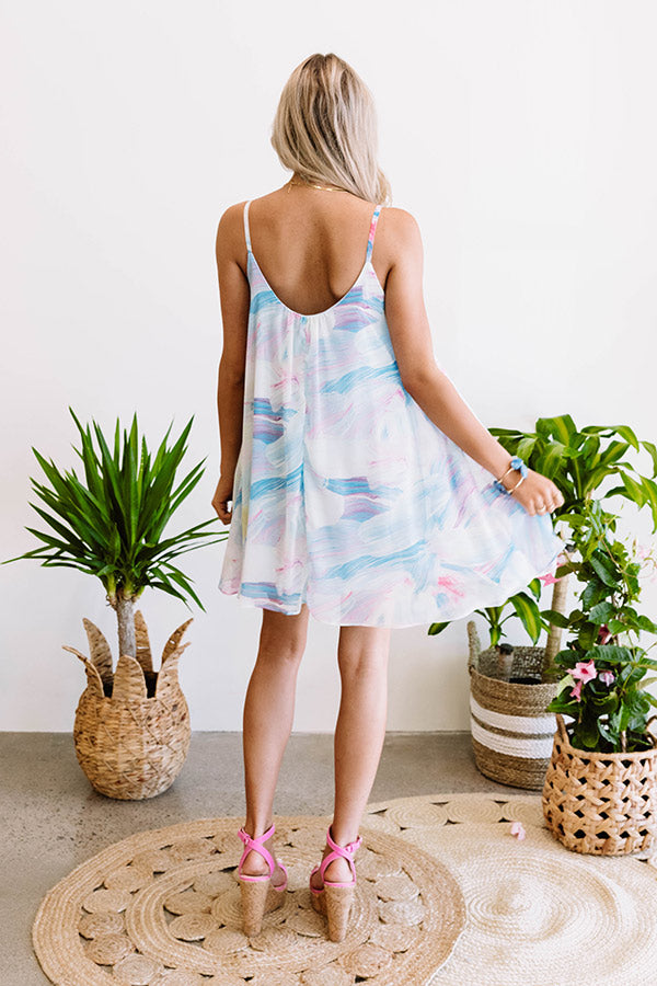 Daiquiris And Daydreams Watercolor Dress In Blue Image - 1
