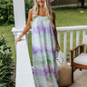 Sippin' At Sunset Watercolor Maxi In Green Image - 1