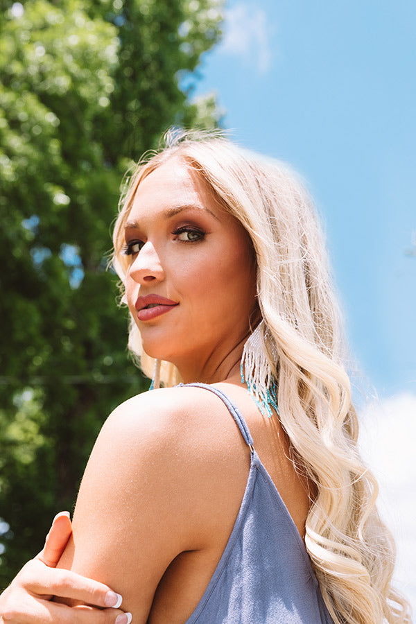 Dreaming Big Beaded Earrings In Blue