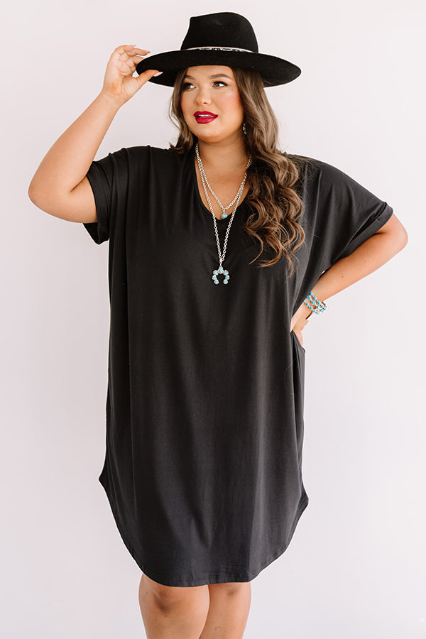 St. Kitts Cuties Shift Dress In Black Curves