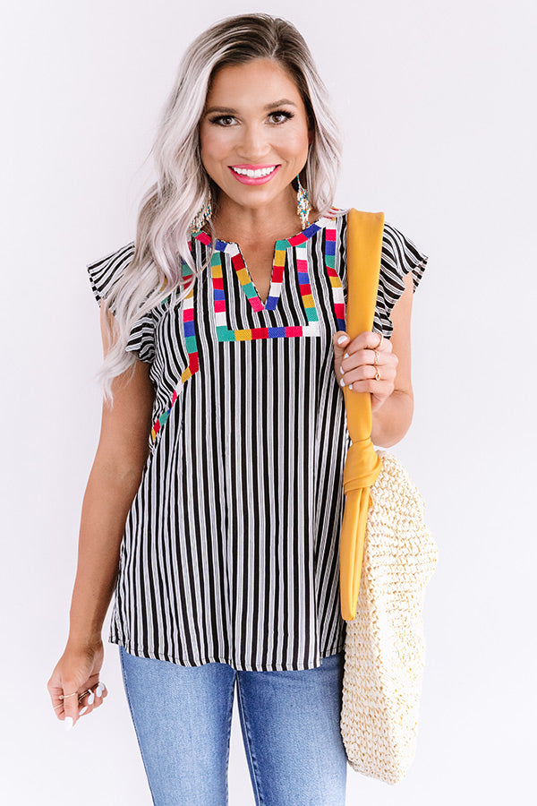 Deal Me In Embroidered Top