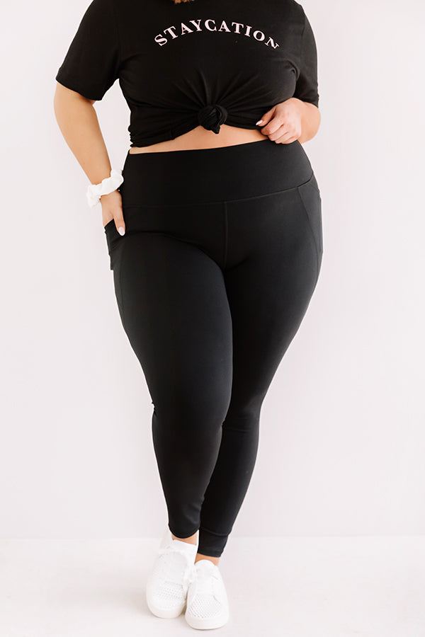 Power Hour High Waist Active Leggings in Black Curves