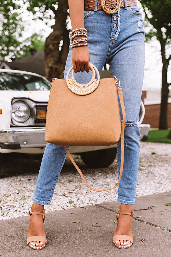 Easy Street Faux Leather Tote in Camel