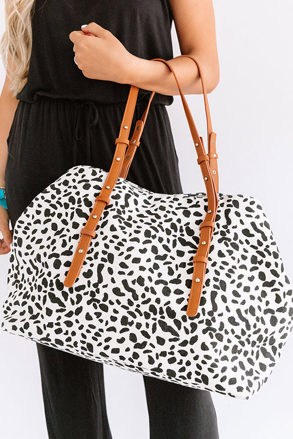 New Crush Canvas Leopard Tote In Ivory