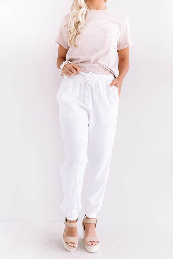 The Puesto High Waist Joggers In White