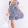 Joy For Days Floral Babydoll Dress in Navy Image - 1