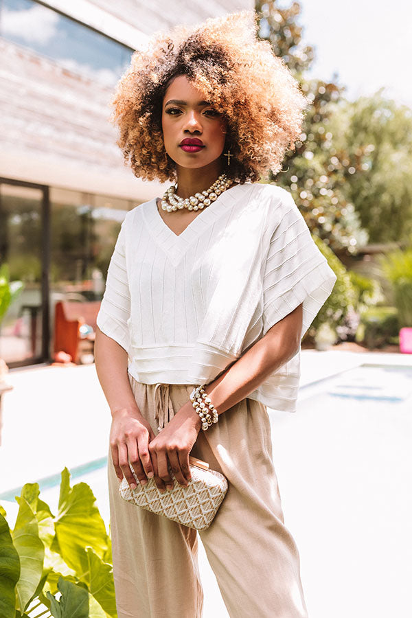 Wisteria Wishes Crop Top In White