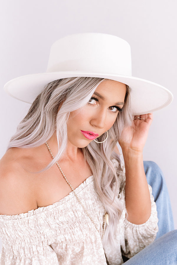 Plans In Paris Wool Hat In Cream