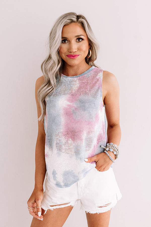 Watercolor Mesa Tie Dye Knit Tank Image - 1