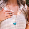 Kendra Scott Poppy Heart Vintage Gold Long Pendant Necklace in Turquoise Image - 1