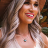 Kendra Scott Poppy Heart Vintage Gold Pendant Necklace in Turquoise Image - 1