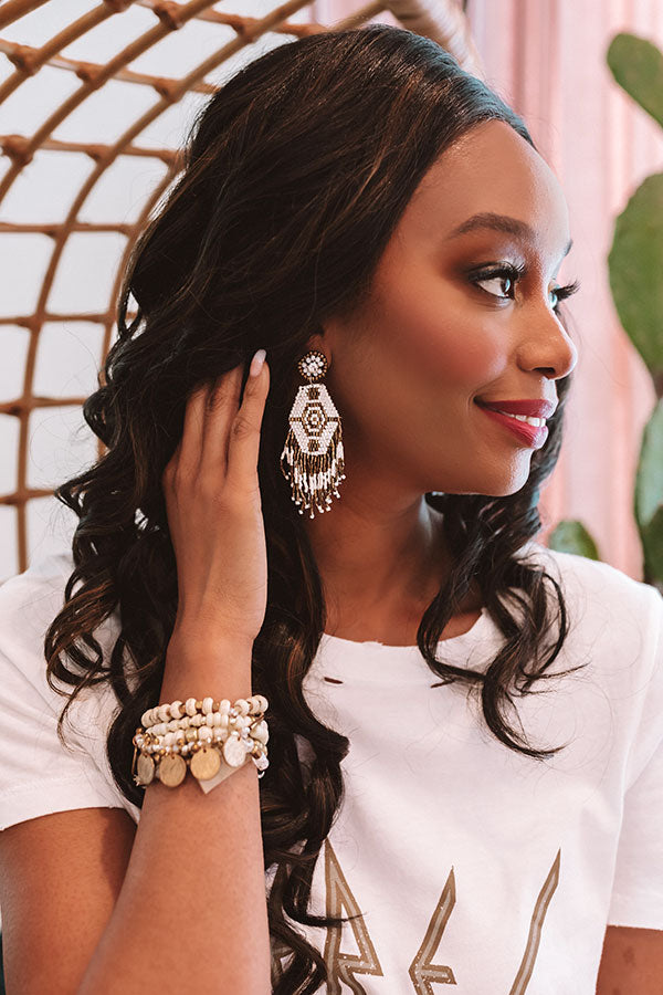 Festival Season Earrings In White