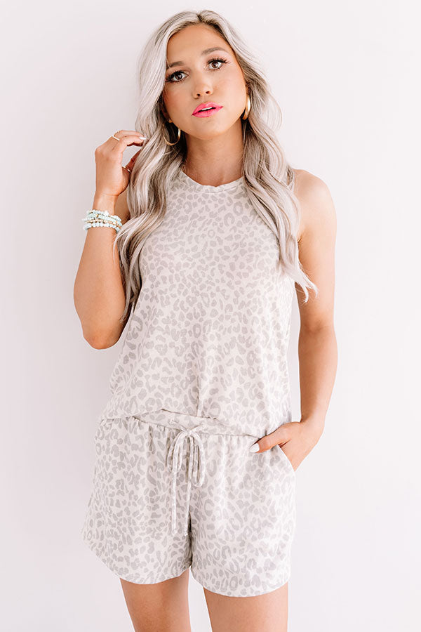 Call Of The Styled Leopard Tank In Warm Taupe
