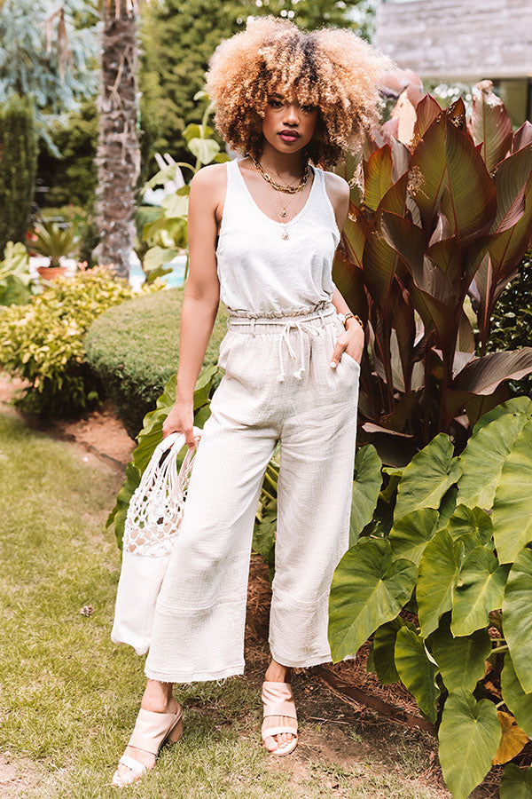 The Lachlan High Waist Pants In Light Beige